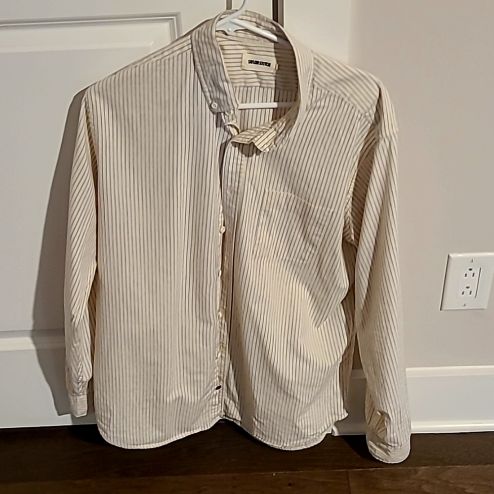 Taylor Stitch "the Jack" shirt in indigo stripe,  size 42 L